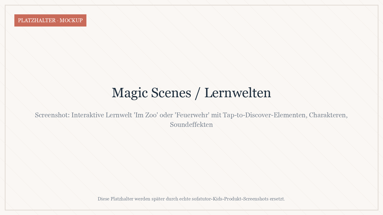 Sofatutor Kids — Magic Scenes / Lernwelten als interaktive Tap-to-Discover-Welten